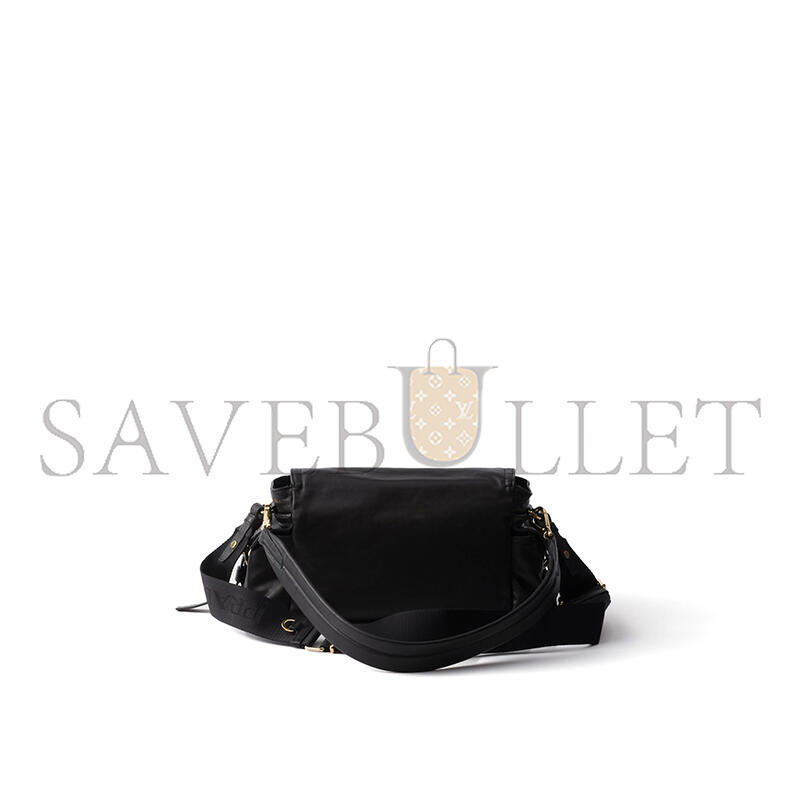 PRADA EXPLORE MEDIUM NAPPA LEATHER SHOULDER BAG WITH FLAP 1BD394 (30*14*10cm)